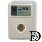 NGC holder reverse with certification hologram, 1929 USSR 10 Kopeks