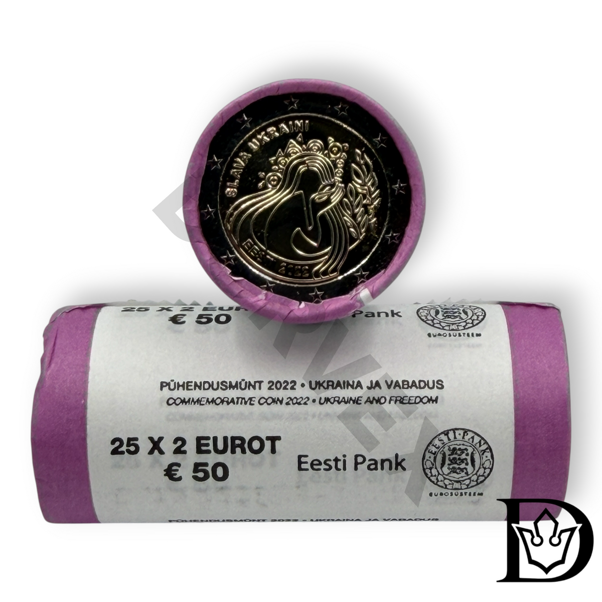 2022 Estonia 2 Euro Coin Roll Ukraine and Freedom 25 x 2 € Slava Ukraine