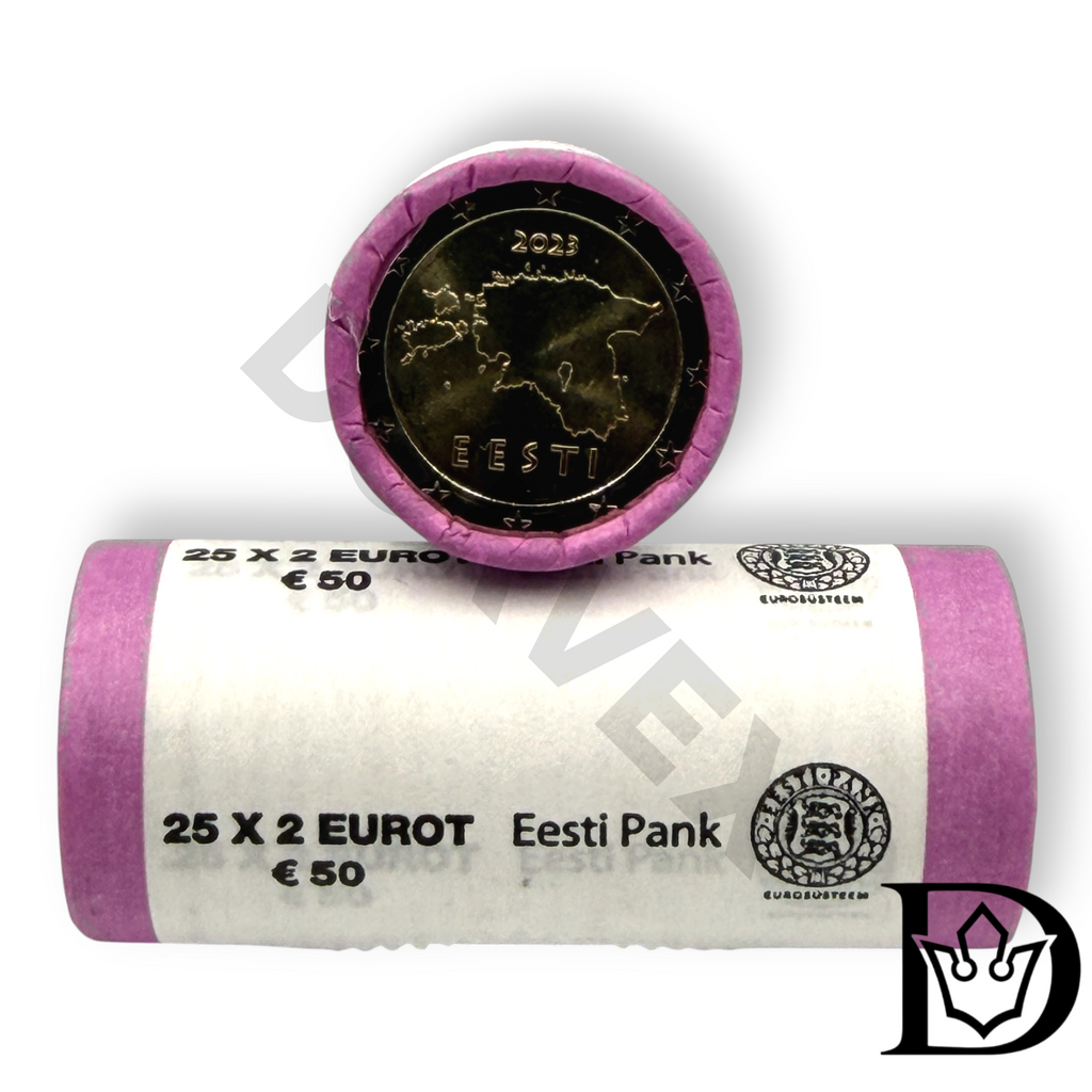 2023 Estland 2 Euro UNZ Münzrolle 25 x 2€ Rolle