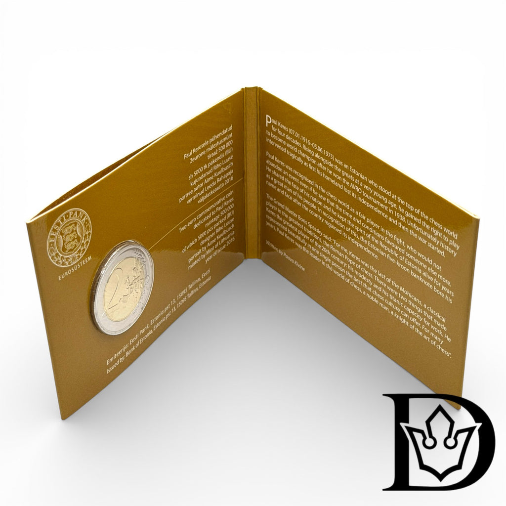 2016 Estonia RARE 2 Euro BU Coin Card Paul Keres In Perfect Condition