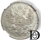 20 Kopeken 1871 SPB HI Russland Alexander II. Silber NGC UNC DETAILS