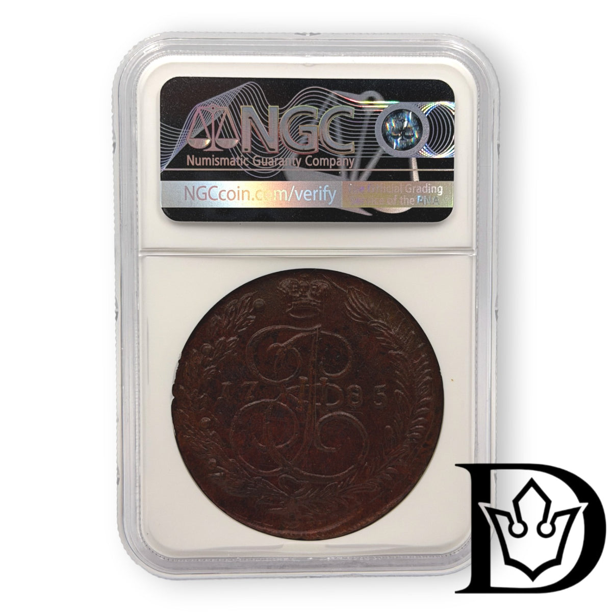 1785 EM Tsar Russia Copper 5 Kopecks NGC Graded MS 62 BN Catherine II