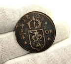 1635 Sweden 1/4 Öre Copper Coin Queen Christina