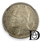 1 Krona Sweden Silver 1898 EB NGC AU 55