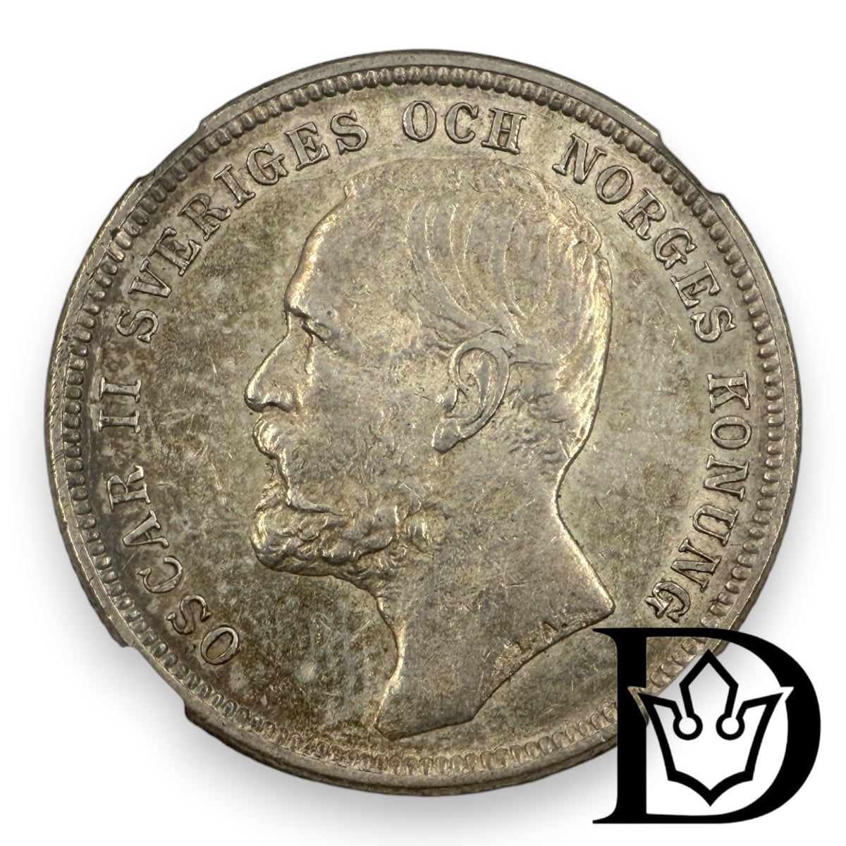 1 Krona Sweden Silver 1898 EB NGC AU 55