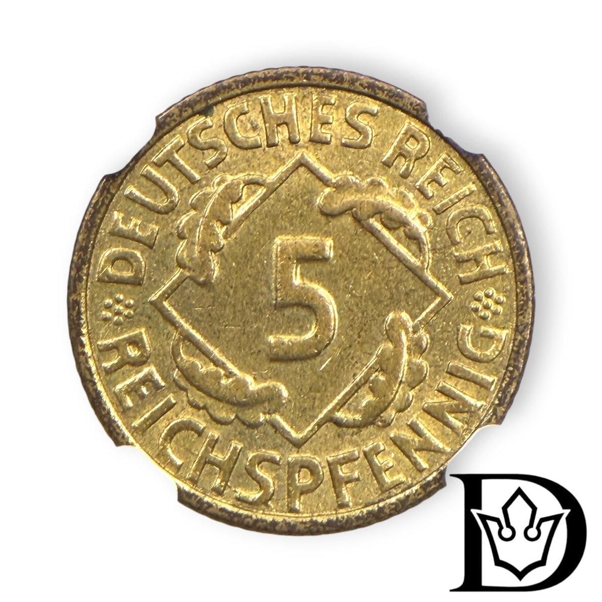 1935 A Germany 5 Reichspfennig Aluminum-Bronze Coin NGC MS 64