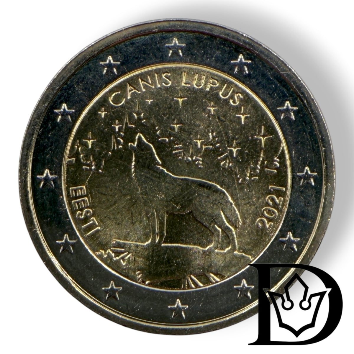 2021 Estonia 2 Euro Wolf (Canis Lupus) Commemorative Coin UNC