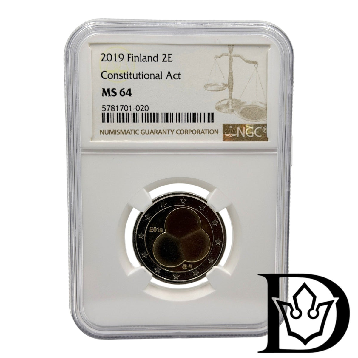 2019 Finland 2 Euro Centenary of the Constitution Coin NGC MS 64