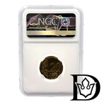 NGC holder reverse with certification hologram, 2010 Cyprus 20 Euro Cent