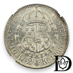 1914 W Sweden 2 Kronor Silver Coin NGC AU 58