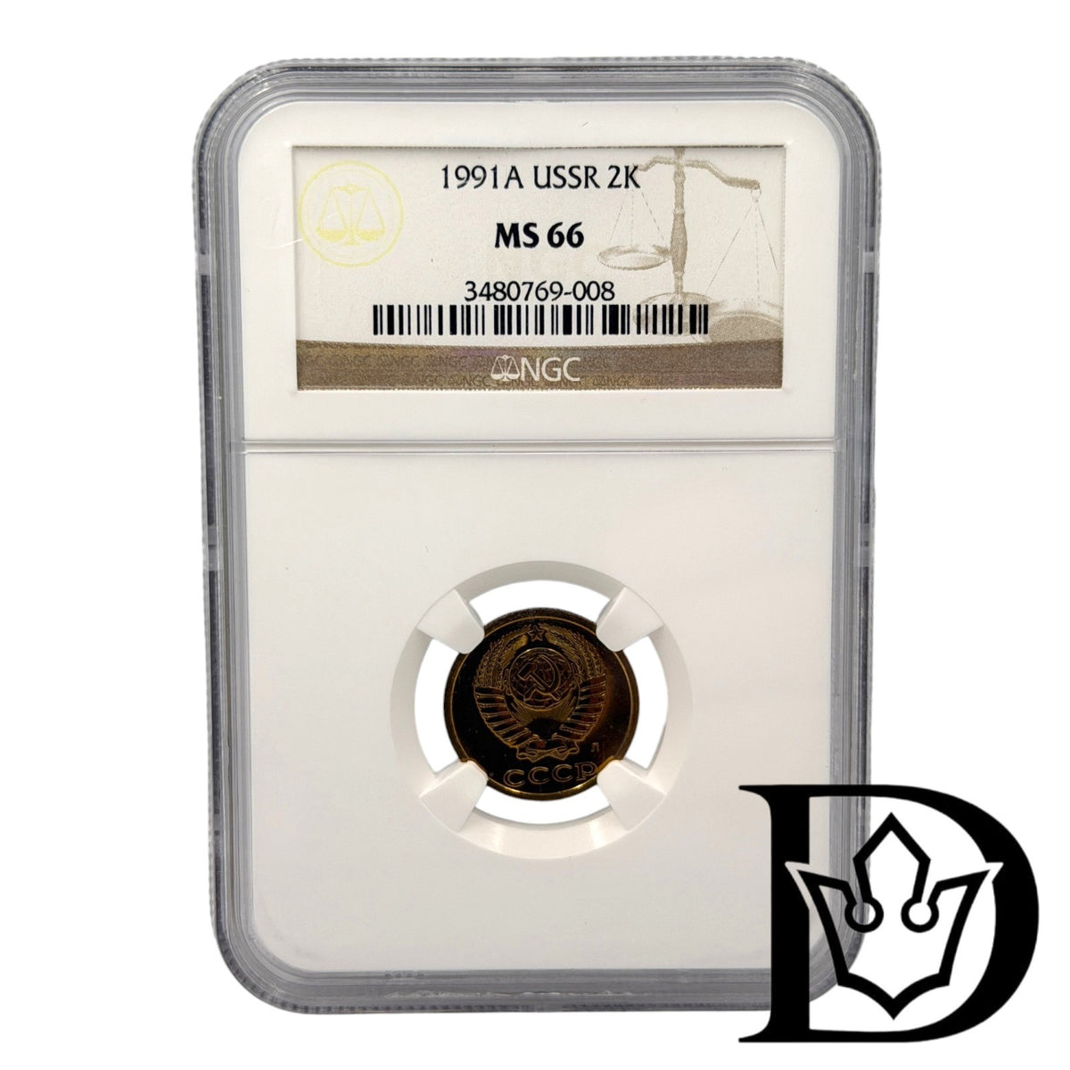 1991 A Soviet Union (USSR) 2 Kopecks Aluminum-Bronze Coin NGC MS 66