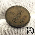 1875 Finland 1 Penni Copper Coin Alexander II