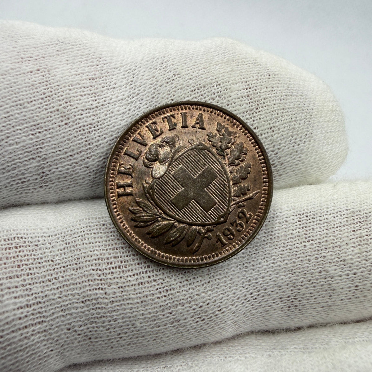 1932 Switzerland 2 Rappen Bronze Coin