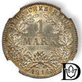 1914 E Germany (German Empire) 1 Mark Silver Coin NGC MS 64