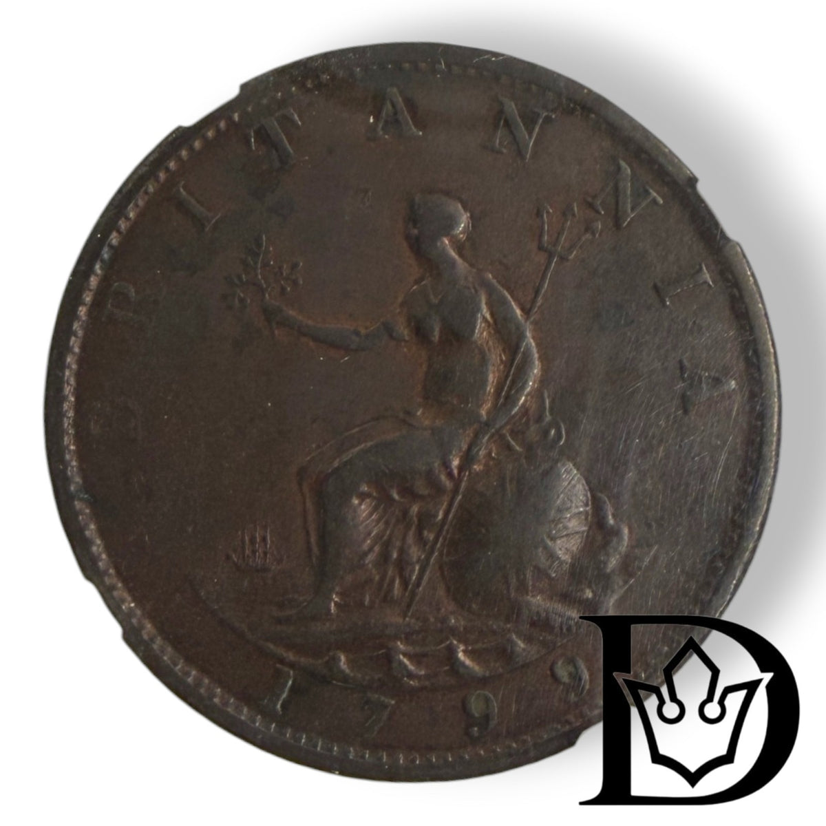 1799 Great Britain 1/2 Penny Soho Coin NGC VF 35 BN