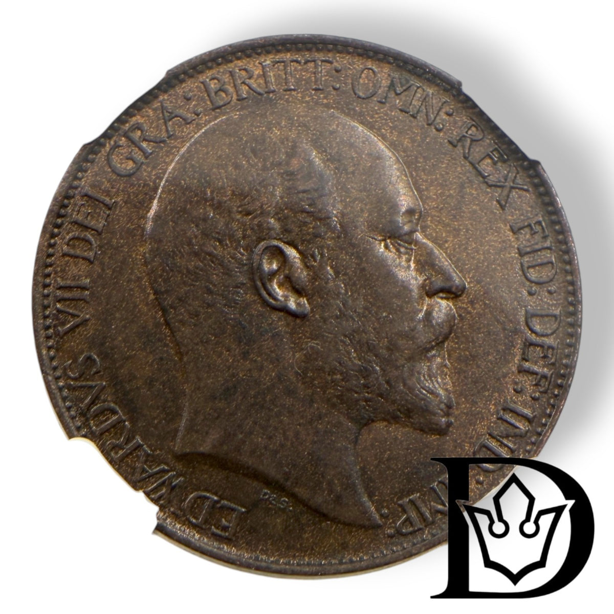 1902 Great Britain 1/2 Penny High Sea Level Coin NGC MS 62 BN