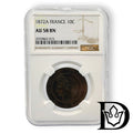 1872 A France 10 Centimes Cérès Bronze Coin NGC AU 58