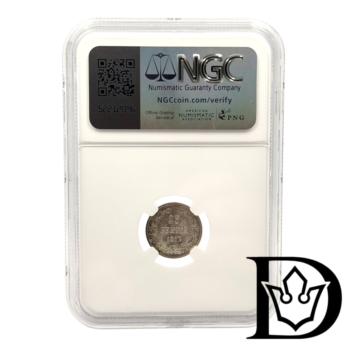 1917 S Finland 25 Penniä Silver Coin NGC MS 66