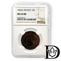 France 1854 A 10 Centimes NGC MS 64 RB