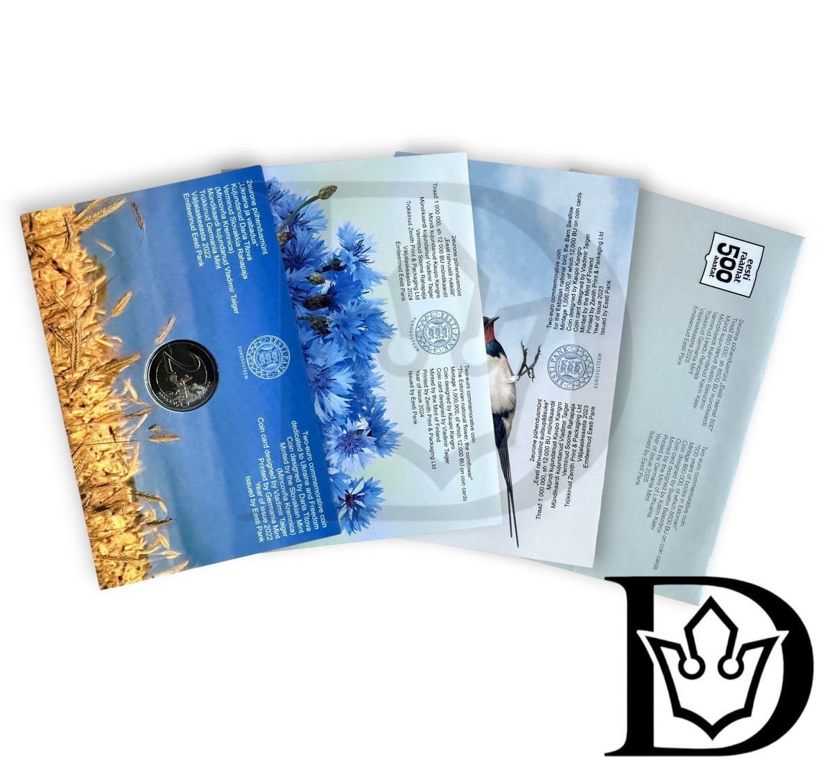 2022-2025 Estonia 2 Euro BU Coincard Set (4 Coins)
