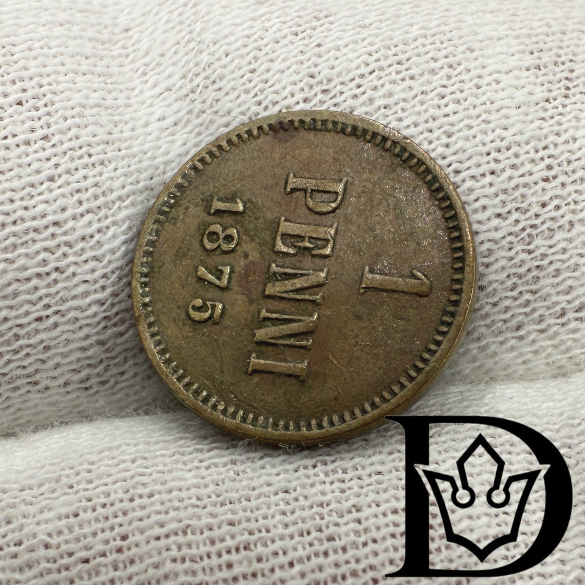 1875 Finland 1 Penni Copper Coin Alexander II