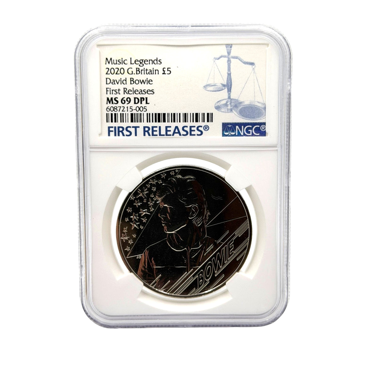 2020 Great Britain 5 Pounds David Bowie Coin NGC MS 69 DPL