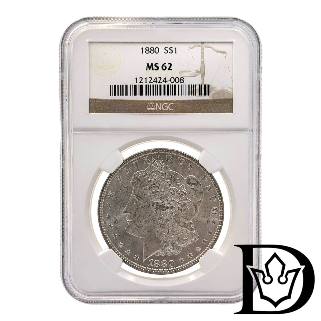 1880 United States Morgan Dollar Silver Coin NGC MS 62