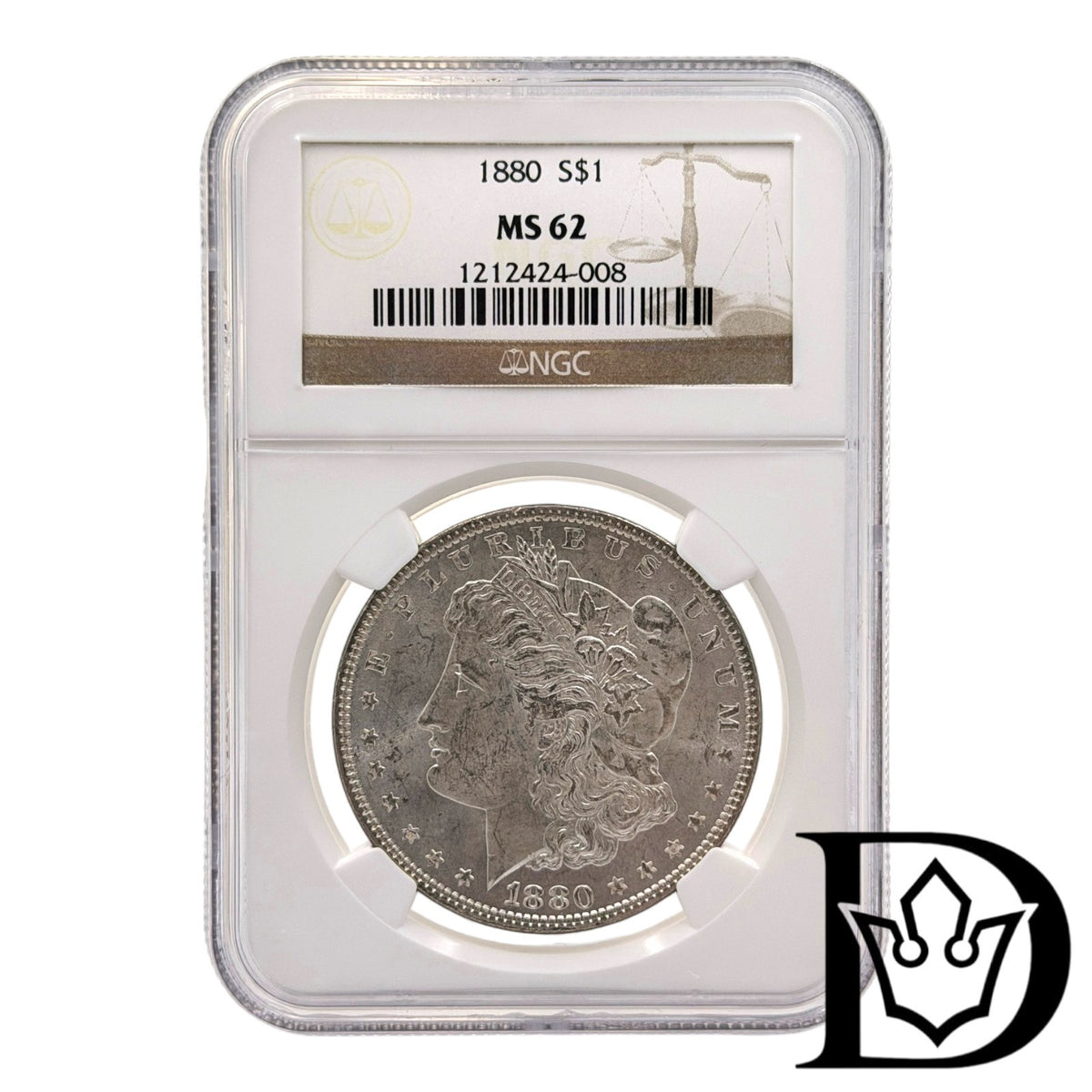 1880 United States Morgan Dollar Silver Coin NGC MS 62