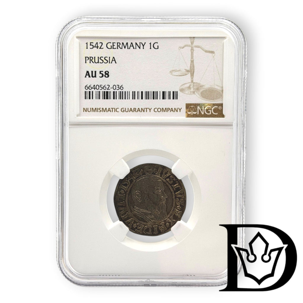 1542 Preussen 1 Silver Groschen NGC AU 58 Albrecht