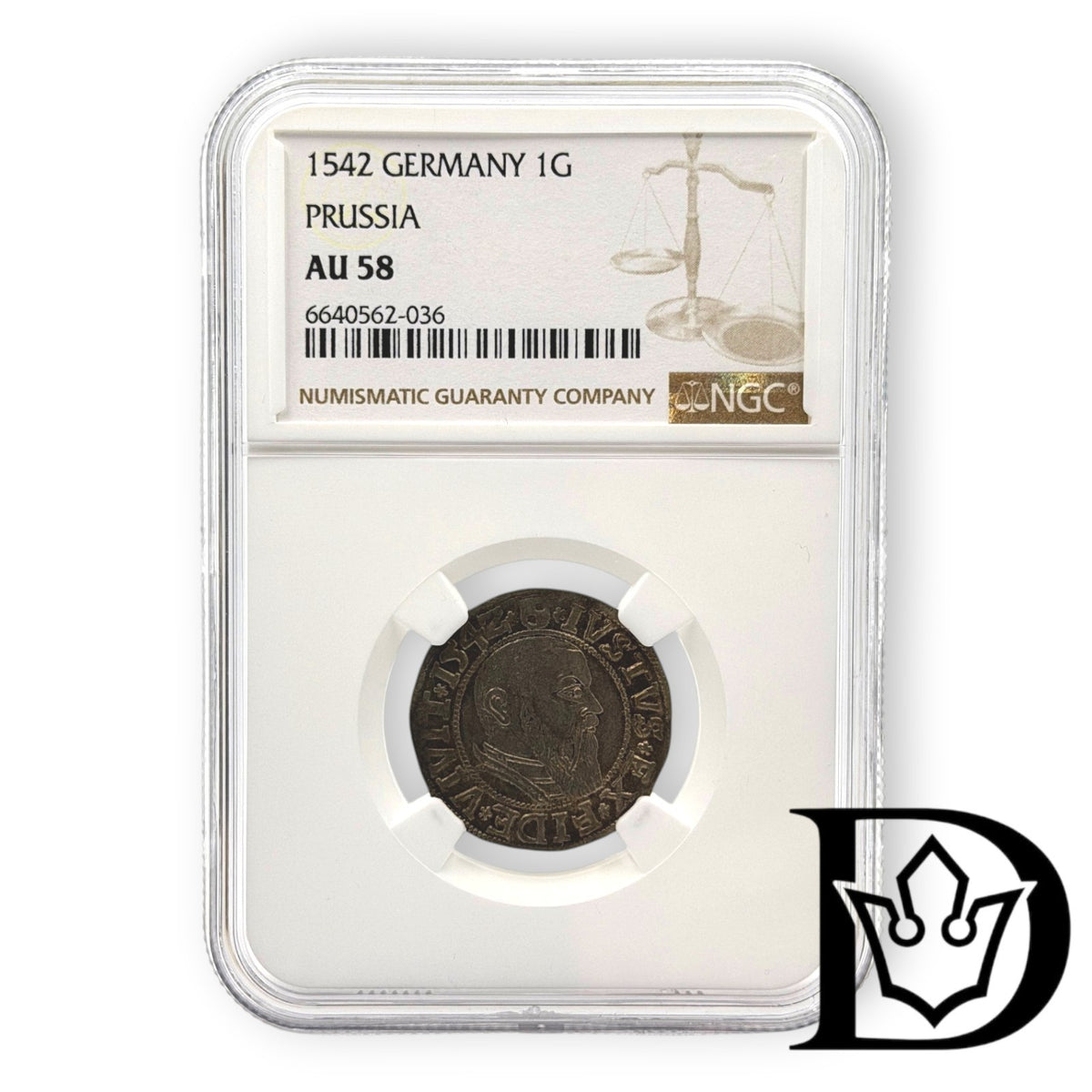 1542 Preussen 1 Silver Groschen NGC AU 58 Albrecht