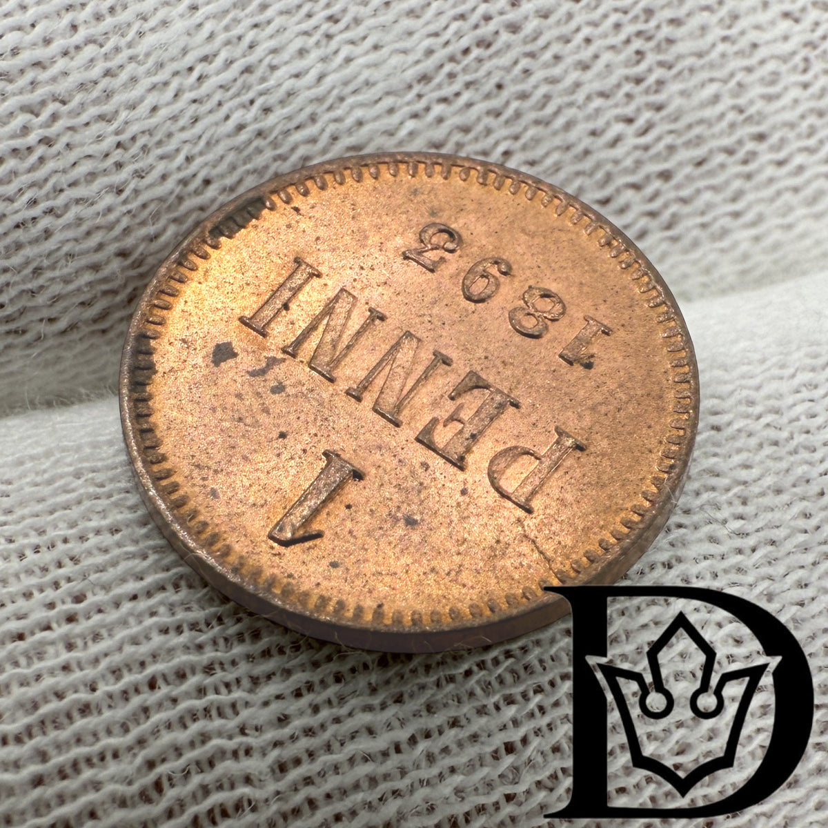 1893 Finland 1 Penni Copper Coin Alexander III