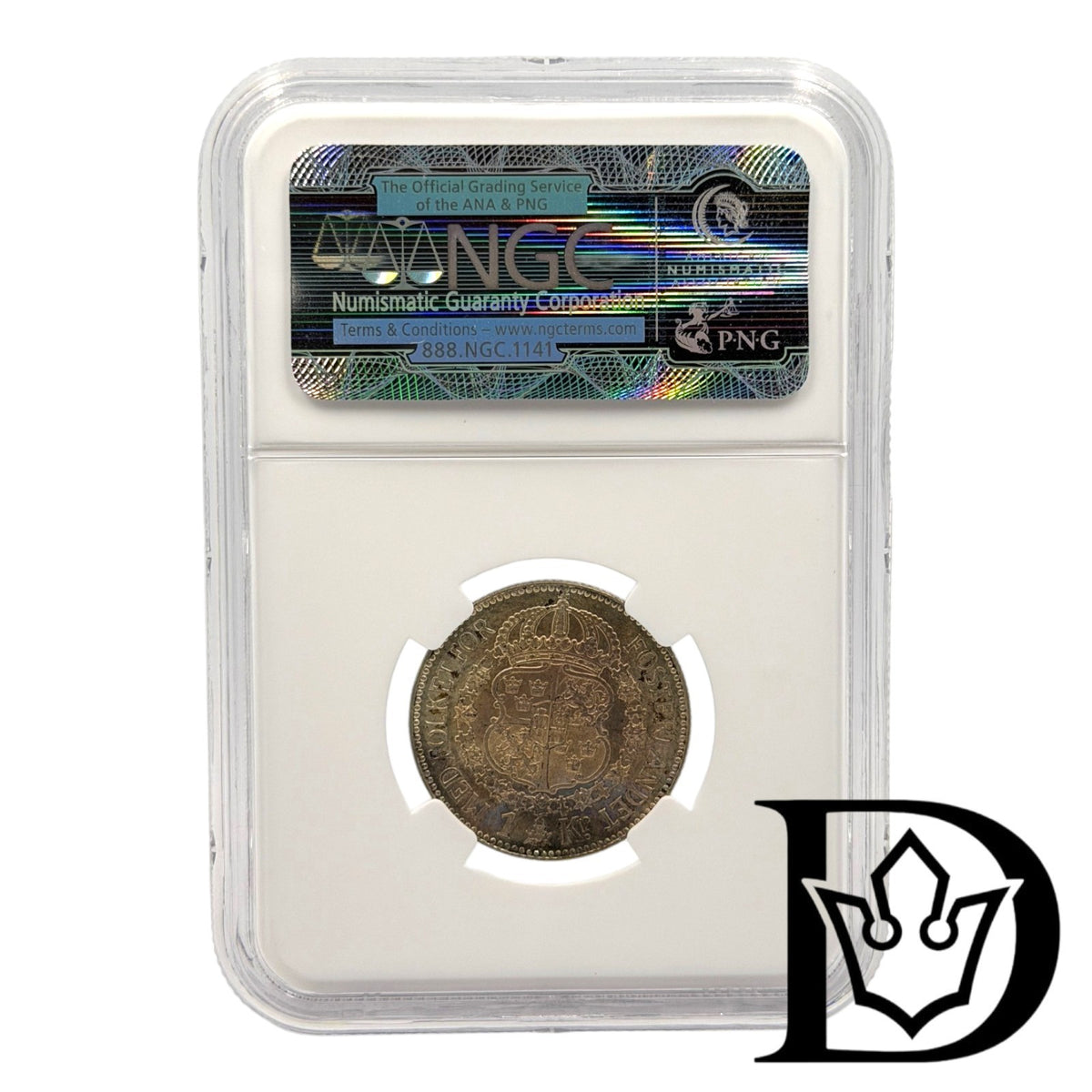1912 Sweden 1 Krone Silver Coin NGC AU 55