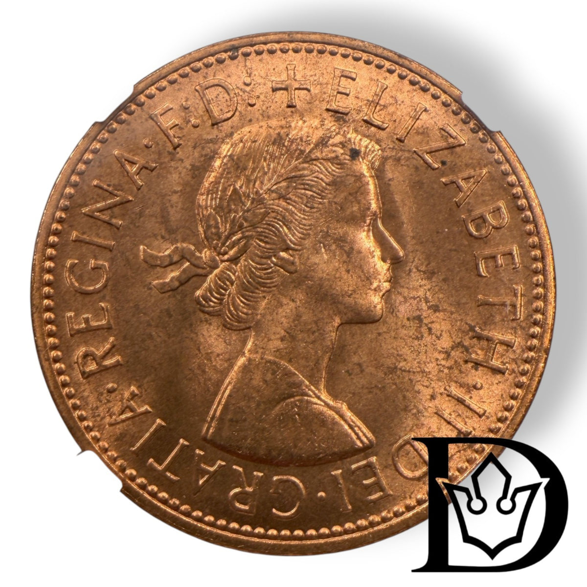 1967 Great Britain 1 Penny Bronze Coin NGC MS 63 RD