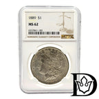 1889 United States Morgan Dollar Silver Coin NGC MS 62