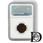 NGC holder reverse with certification hologram, 1879 SPB 1 Kopek