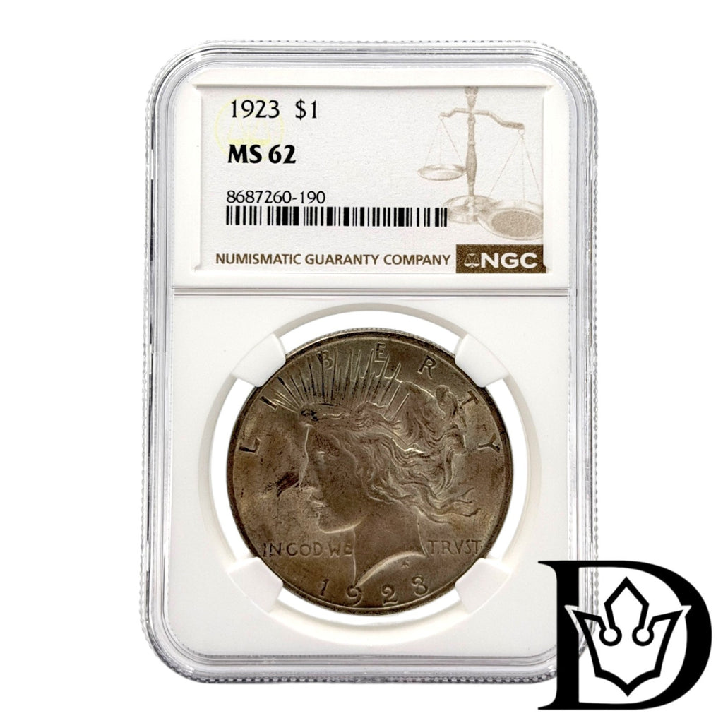 1923 United States Peace Dollar Silver Coin NGC MS 62