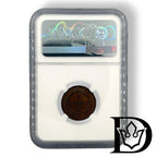 NGC holder reverse with certification hologram, 1878 SPB 1 Kopek