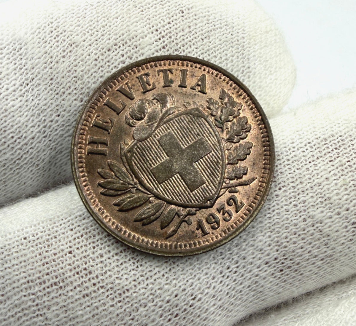 1932 Switzerland 2 Rappen Bronze Coin