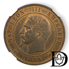France 1854 A 10 Centimes NGC MS 64 RB