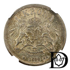 1 Krona Sweden Silver 1898 EB NGC AU 55