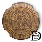 France 1854 A 10 Centimes NGC MS 64 RB