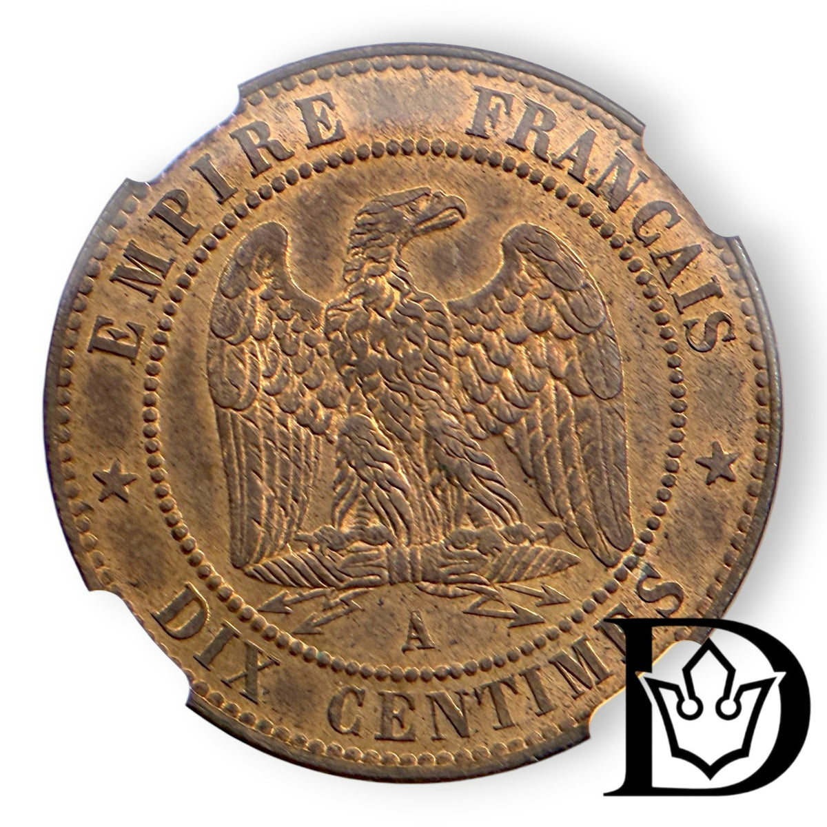 France 1854 A 10 Centimes NGC MS 64 RB