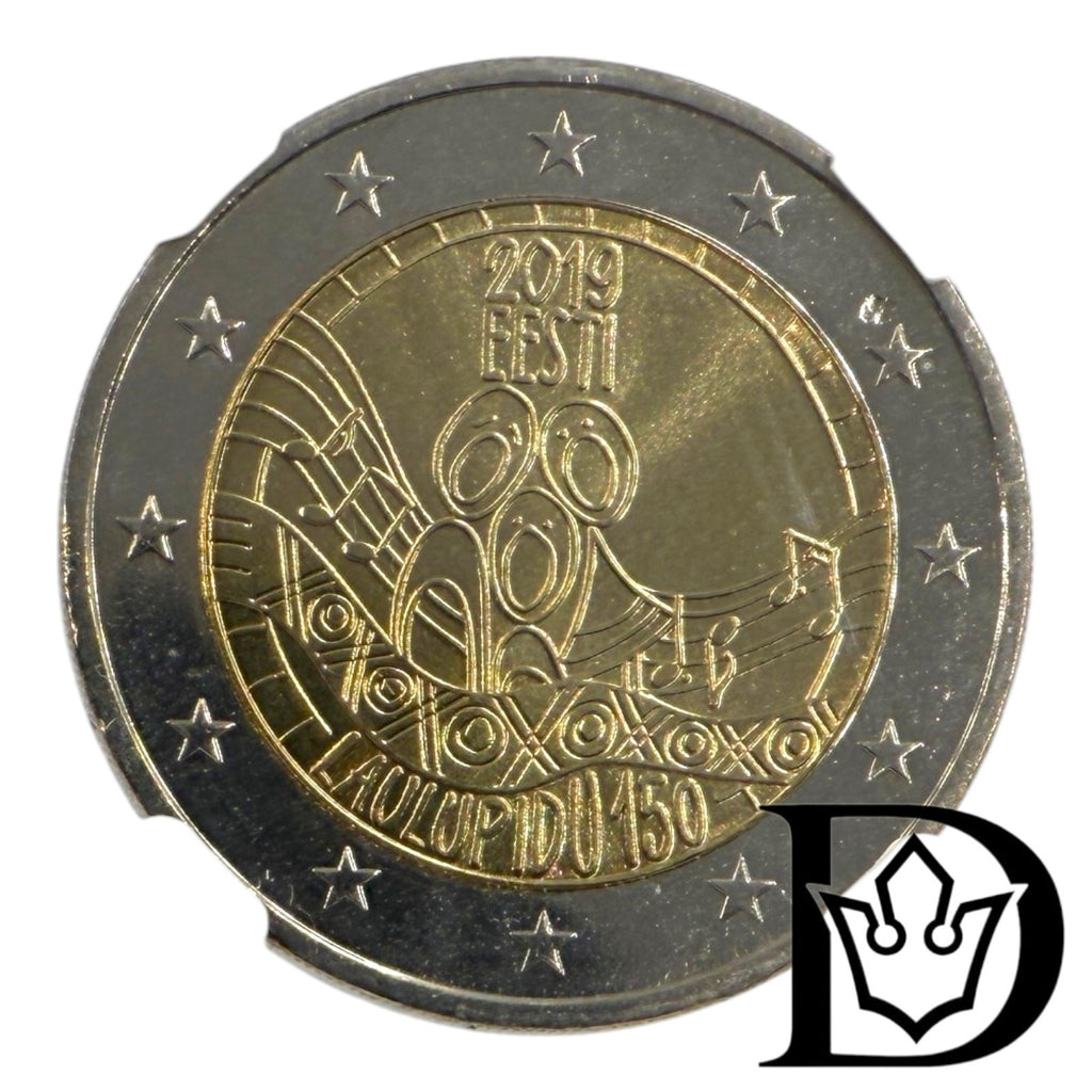 2019 Estonia 2 Euro Song Festival 150th Anniversary Coin NGC MS 67