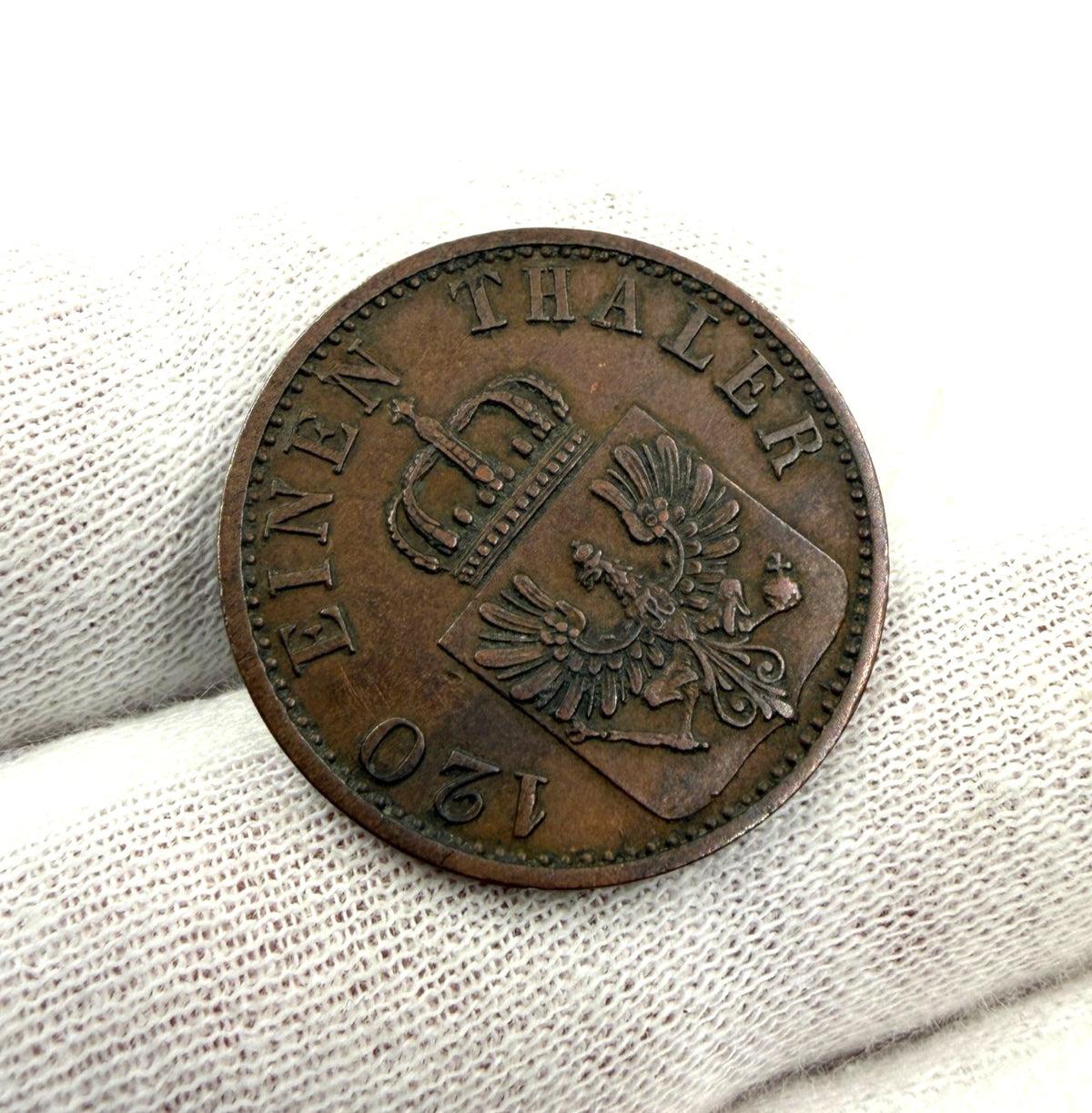 1868 Prussia (Germany) 3 Pfennig Copper Coin