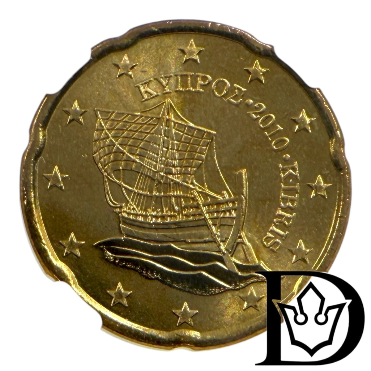 2010 Cyprus 20 Euro Cent national side with the Kyrenia ship