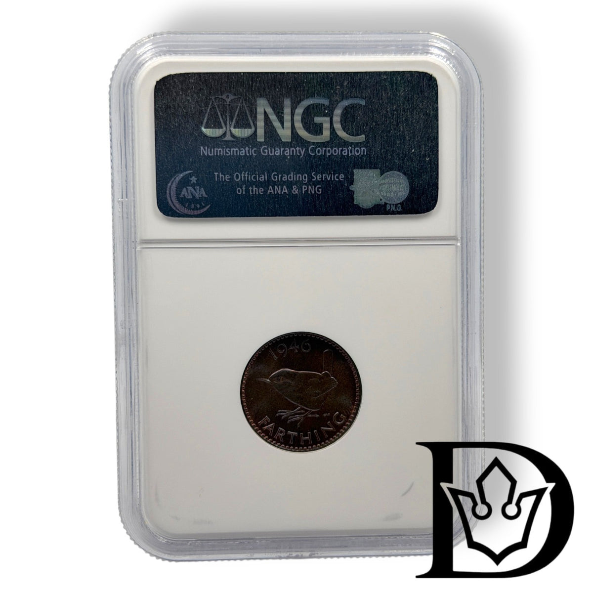 1946 Great Britain 1/4 Penny George VI Coin NGC MS 64 BN