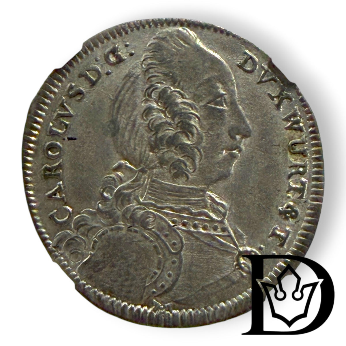 1747 Württemberg 6 Kreuzer NGC AU 58 Karl Eugen