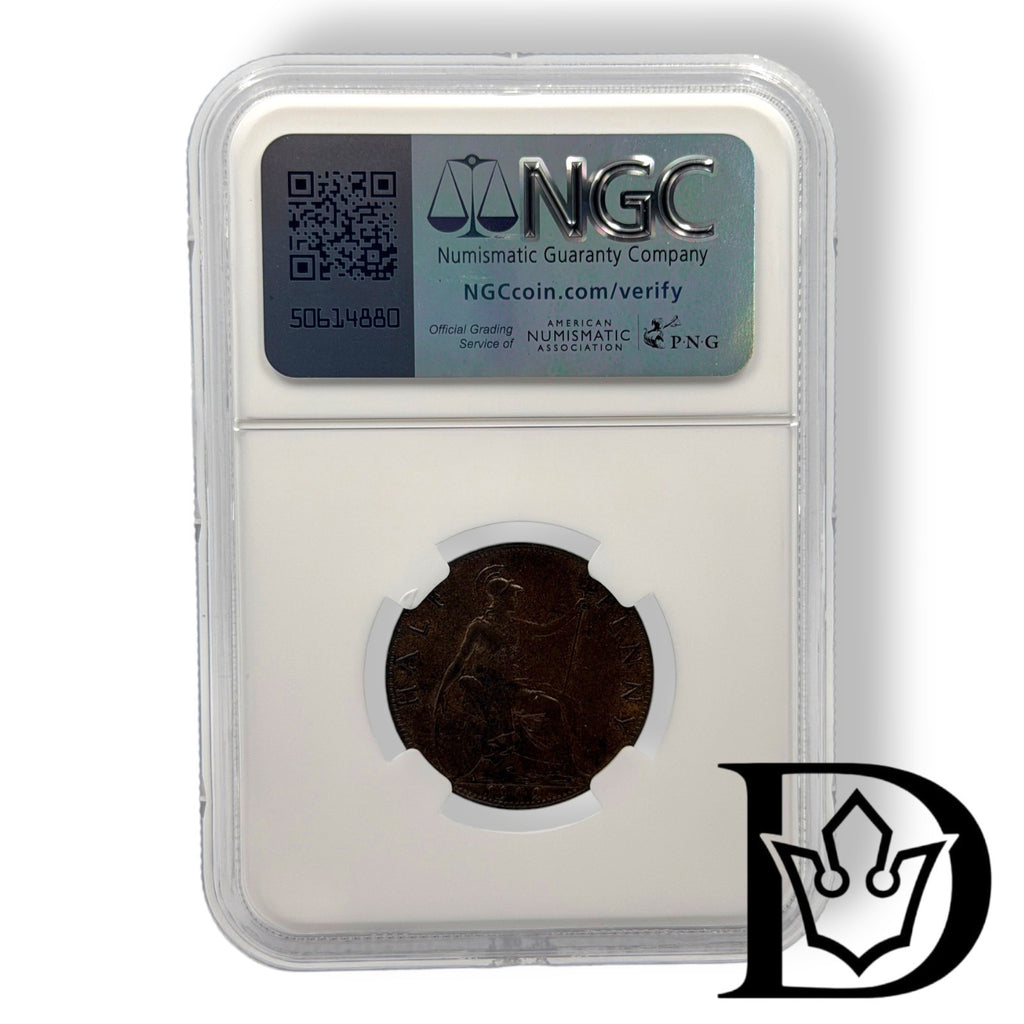 1902 Great Britain 1/2 Penny High Sea Level Coin NGC MS 62 BN