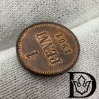 1901 Finland 1 Penni Copper Coin Nicholas II