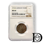 1914 E Germany (German Empire) 1 Mark Silver Coin NGC MS 64